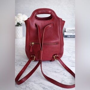 Vintage Coach 9994 Red Leather Drawstring Backpack Made in USA